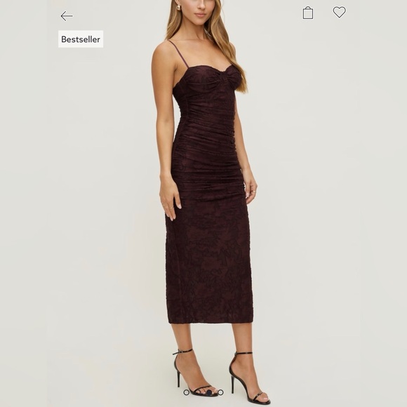 Dynamite jacquard ruched maxi dress - Picture 3 of 3